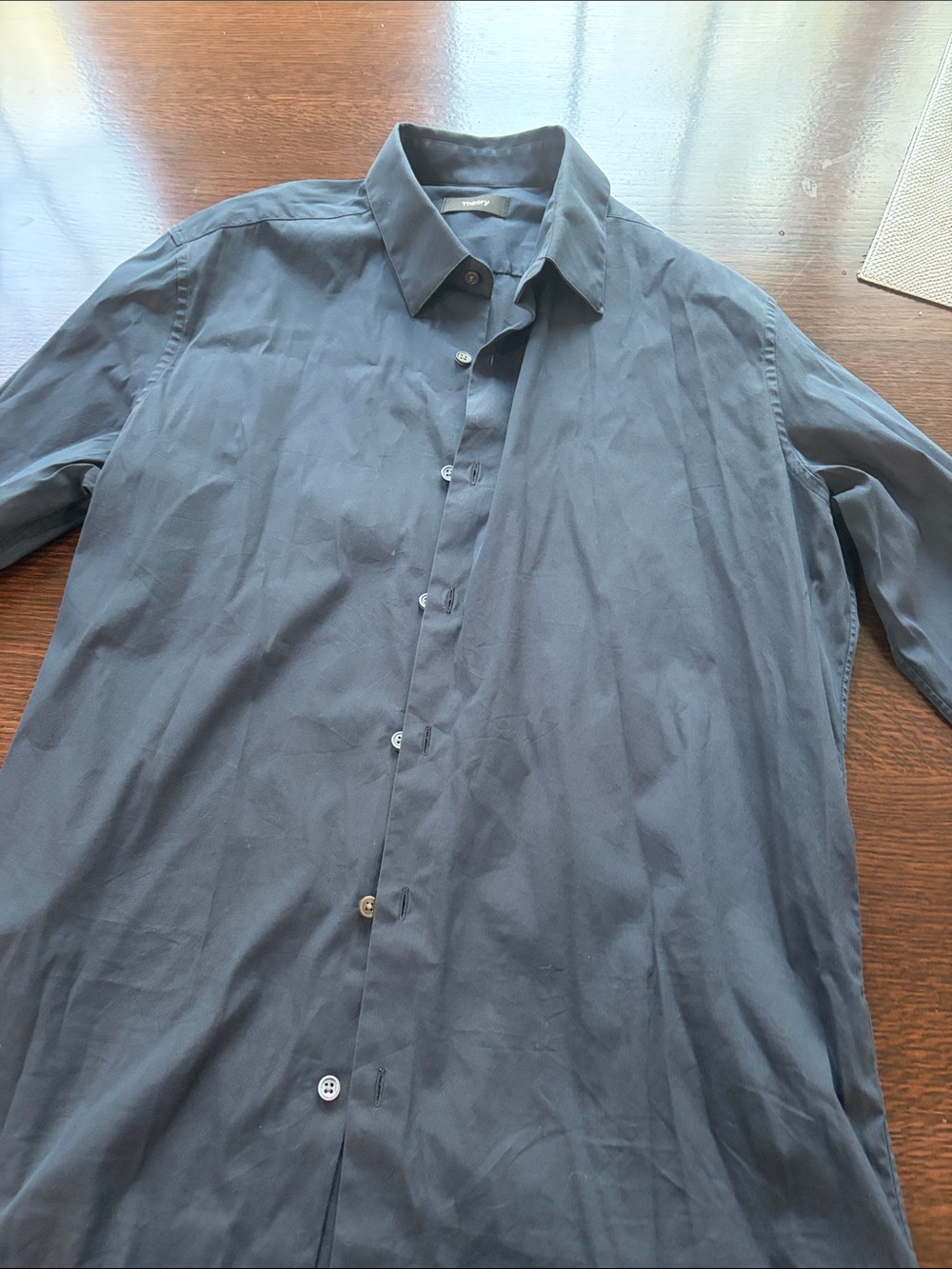 Theory Men's Dark Navy Button-Up Shirt